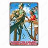 Russian Text Vintage Poster Girls Metal Tin Sign Home Bar Decor