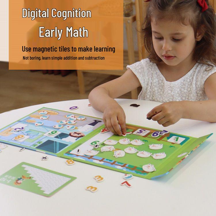 Children’s Educational Cartoon Book & Number Puzzle – Cognitive & Arithmetic Learning Toy