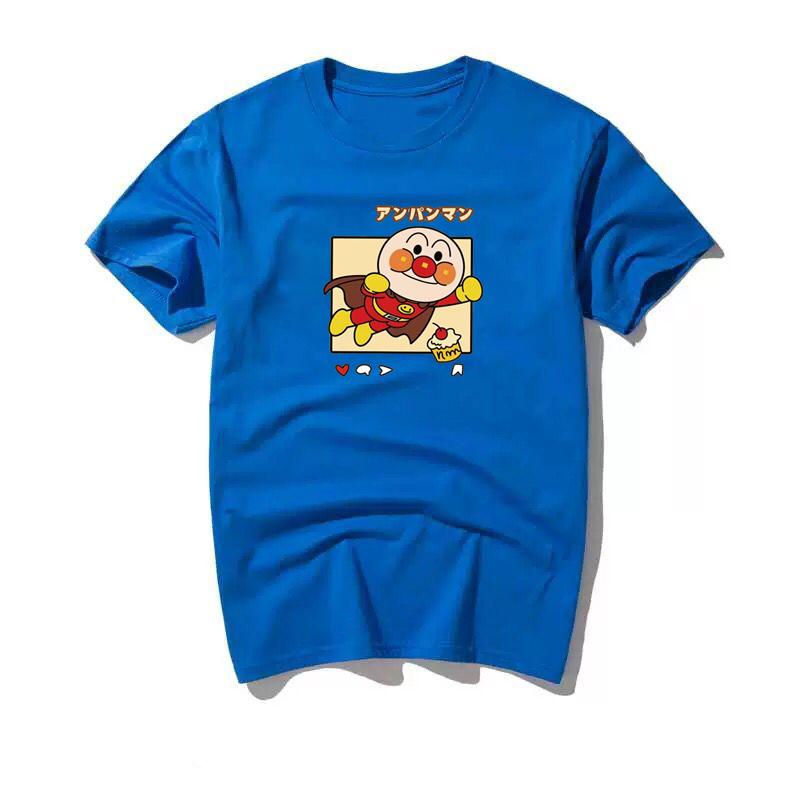 Mens Clothing Summer Anpanman Cartoon Fun Printed Graphic T Shirts Y2k Cotton Loose Casual Womens Short Sleeved Tee Tops Anime