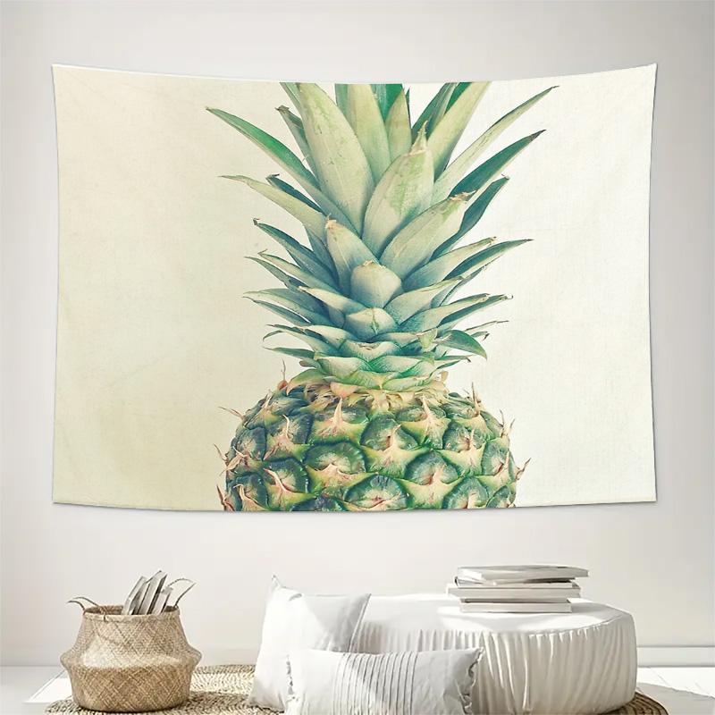 Tropical Pineapple Tapestry Wall Hanging Hawaiian Beach Decor Exotic Fruit Pattern Boho Dorm Room Aesthetic Summer Vibes Jungle