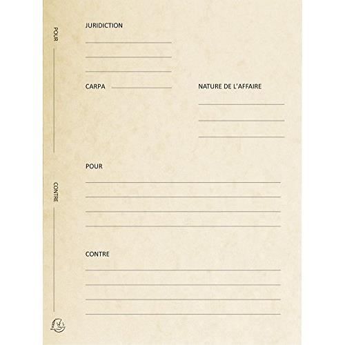 Exacompta 220112e Packung mit 25 Kartonmappen ohne Lasche ohne Lasche für Anwälte 25 x 32 cm Elfenbein