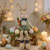 Desktop Rabbit Plush Toy Decoration with Long Legs for Stable Sitting Party Ornament Sustainable Polyester Fabric Safe