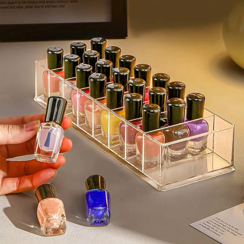 1pc Transparent cosmetic storage box, eye shadow color palette and lipstick storage box, desktop cosmetic finishing box