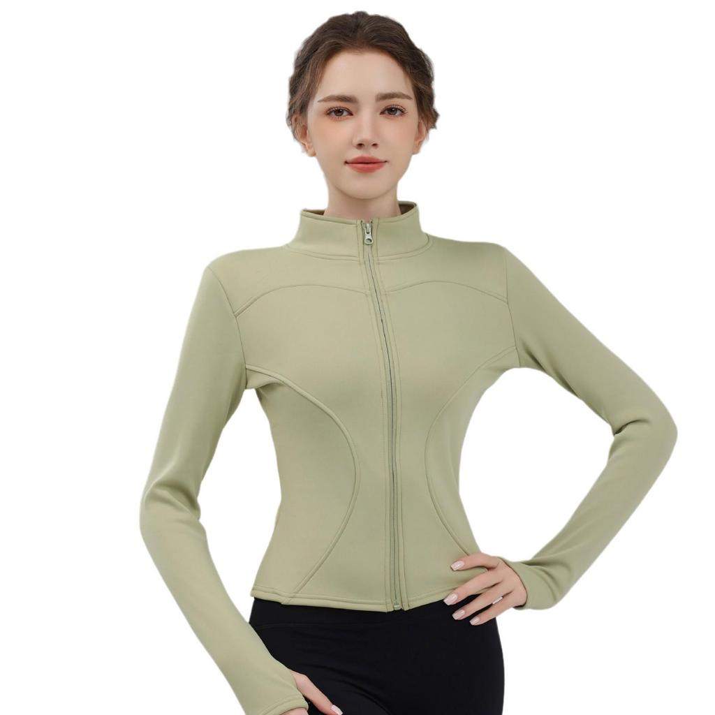 Sametová bunda se stojáčkem a zipem: Zimní sporty a fitness Dlouhý rukáv Slim fit