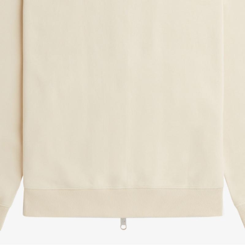 Fred Perry [sharp] Slub Jersey Zip Through Pullover   Oatmeal Afpm2417858 691