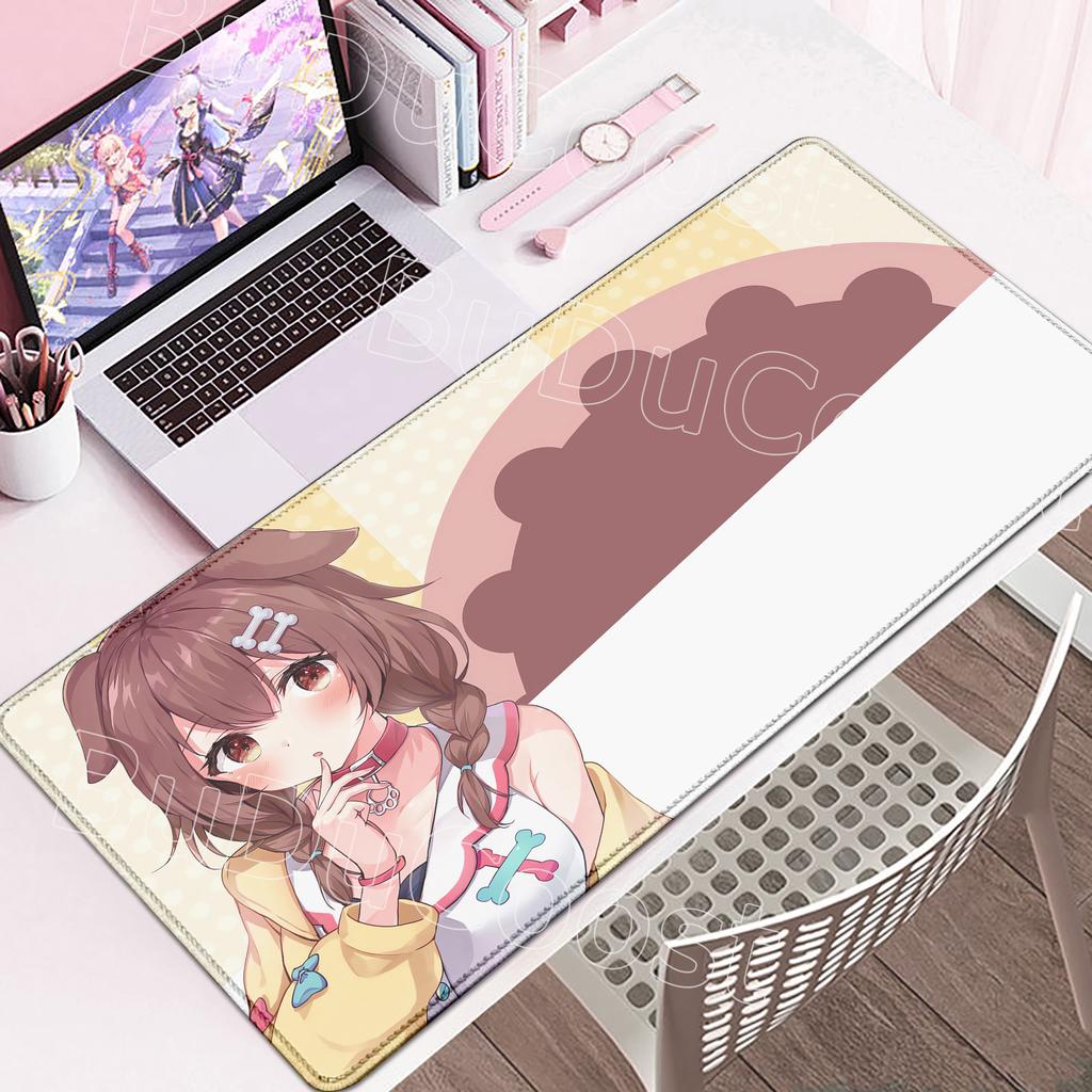 New Kawaii Cute Inugami Korone Mouse Pad Gamer Accessories Keyboard Desk Mat Non-Slip Laptop Large Anime Hololive Girl Mouse Pad