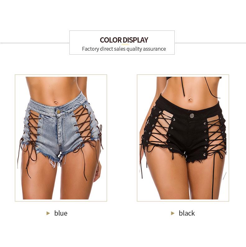 860# New European and American Women's Denim Shorts - Summer/Autumn Sexy High-Waisted Hot Pants for Nightclub.