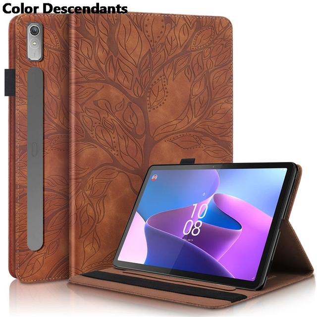 

For Lenovo Tab P11 Pro 2nd Gen Case For Lenovo XiaoXin Pad Pro 2022 11.2 TB132FU TB138FC Cover Tree Embossed Stand Funda Coque P11Pro 2022 11.2inch коричневий