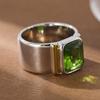 Simple modern style square artificial gemstone inlay ring for ladies' jewelry. Suitable for formal events and vacations.