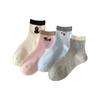 Female Spring and Summer Thin Cartoon All Build Absorb Sweat Boneless Short Tube Socks