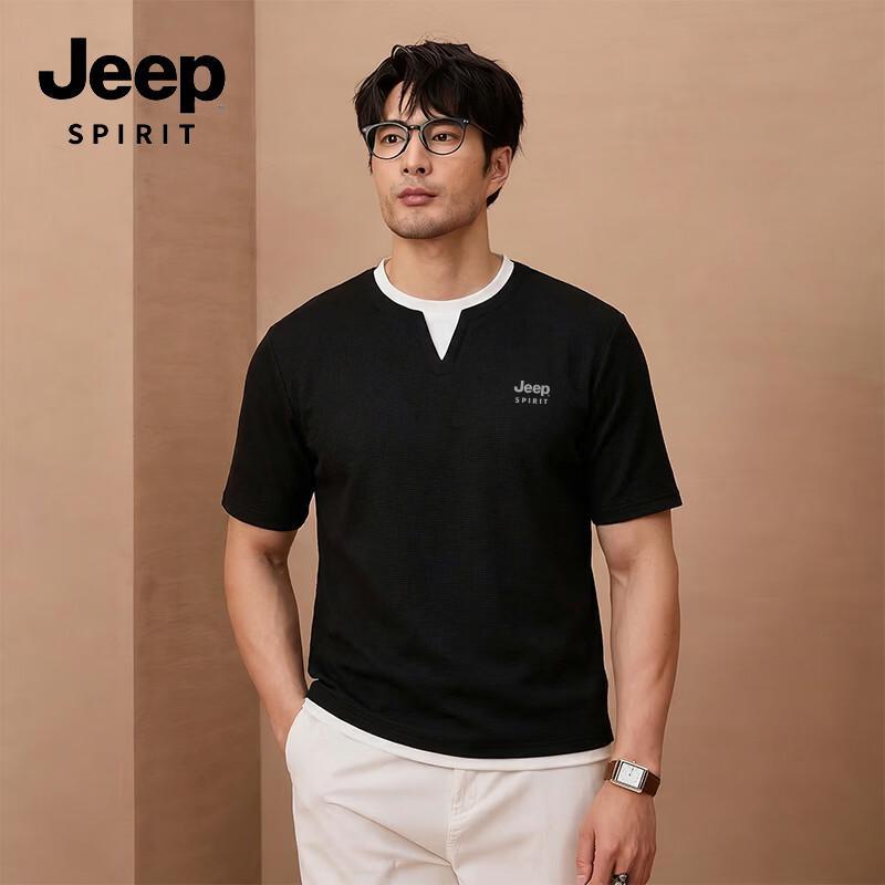 

Мужская вафельная футболка с коротким рукавом JEEP SPIRIT, имитация двух предметов XL