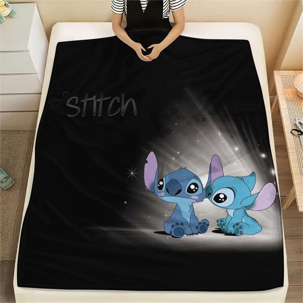 Stitch Cartoon printing Flannel Blanket Bedroom Sofa Camping Warm blanket Gifts for family and friends-MJ013