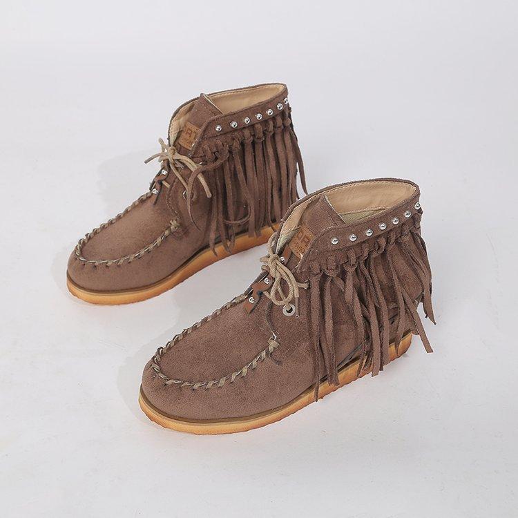 

Мода 2024 года, новые женские ботинки с бахромой, осень-зима, женские туфли на плоской подошве со шнуровкой, туфли до щиколотки с цветными блоками, повседневные женские ботинки больших размеровgbh 35 песочный