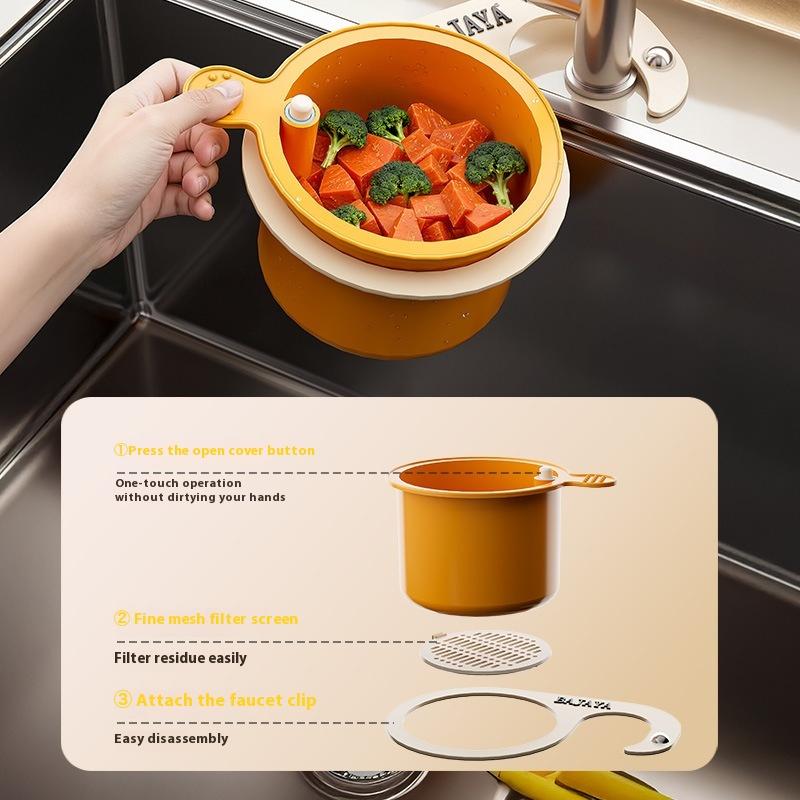 1Pcs Kitchen Sink Filter Drainage Bowlleak-Proof Filter Multifunctional Strainer Basketadjustable Hanging Sink Drain Basket