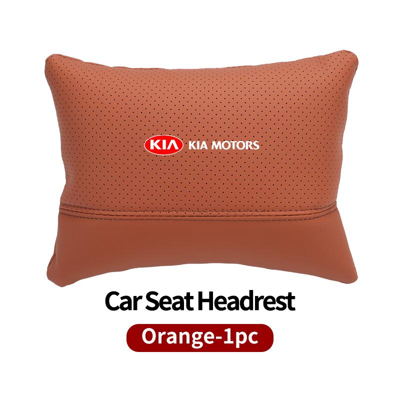 BBEI1 Car Logo Headrest Neck Support Seat Adjustable Neck Pillow Interior Accessories For KIA Cerato Soul Venga Forte Spectra Sedona