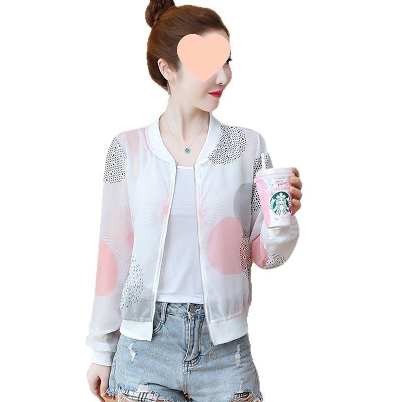 Women's Chiffon Summer Jacket: Plus Size, Loose Fit, Long Sleeve, Sun Protection, for Middle-Aged Ladies
