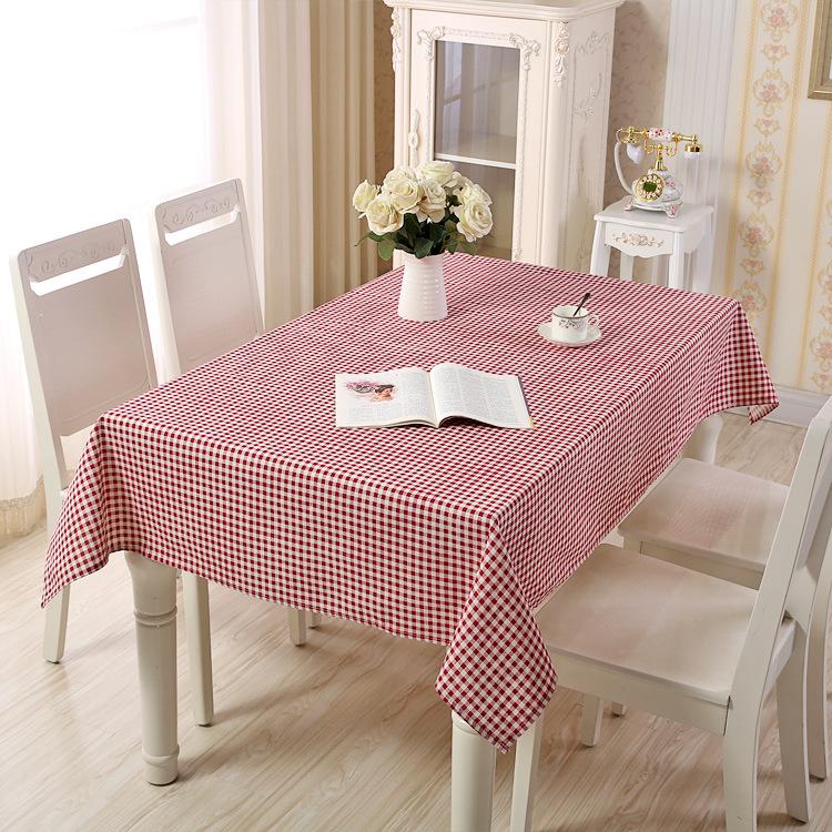 Cotton And Linen Tablecloth Simple Pastoral Plaid Household Geometric Rectangular Coffee Table Tablecloth Table Cloth Direct Sales