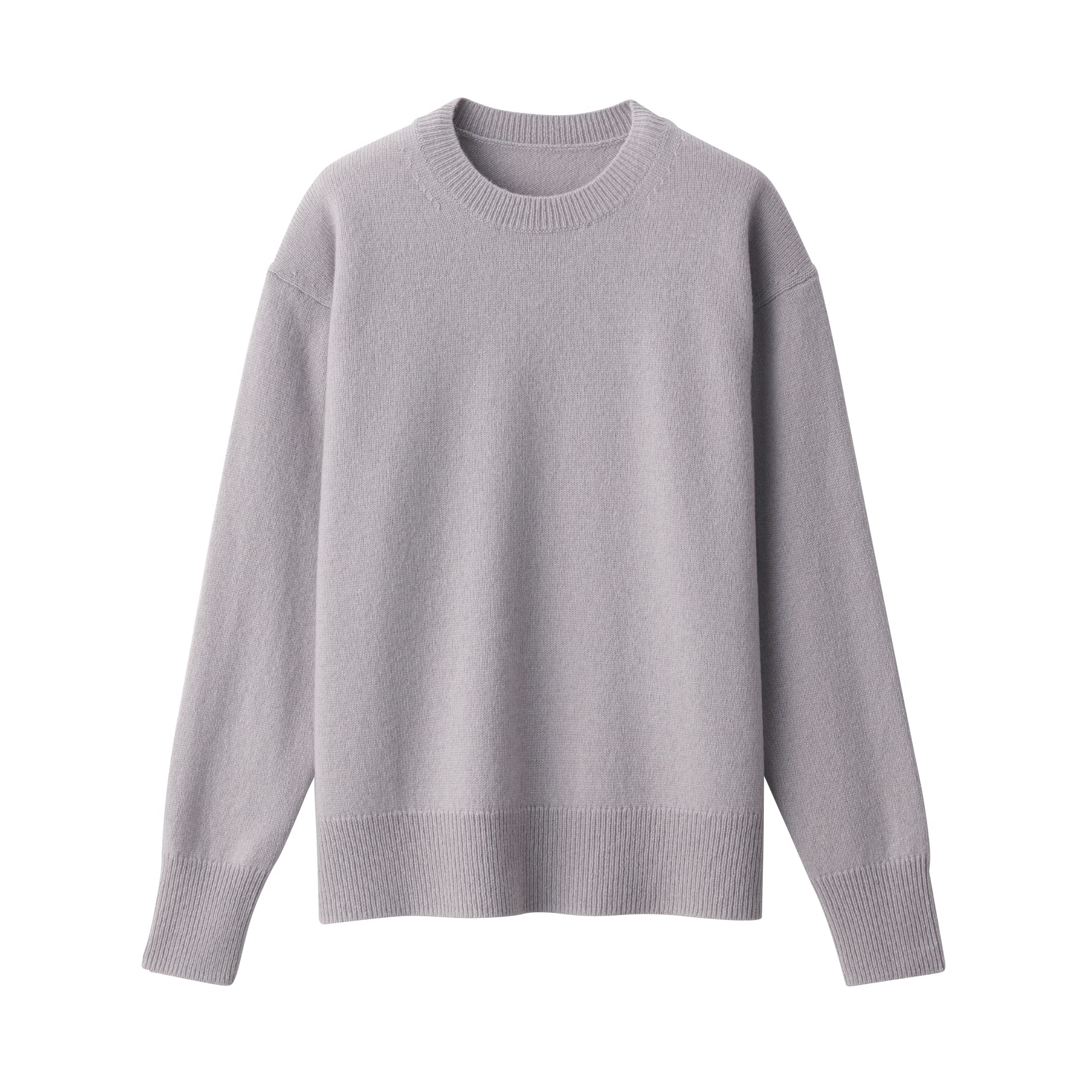 

MUJI Wool Crew Neck Light Silver Size BAH11A2A Women s Mid-Gauge Sweater, Gray, M,