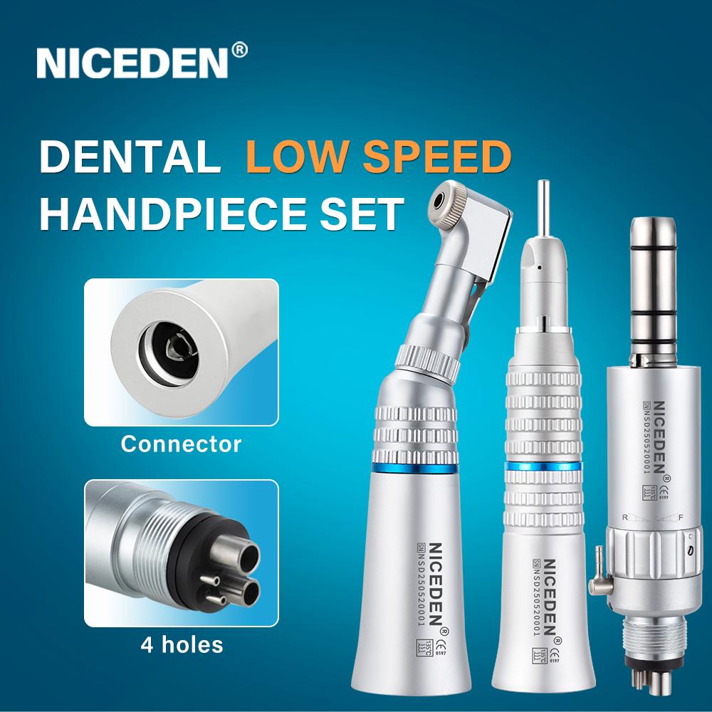 

Стоматологический наконечник с низким уровнем шума, комплект, воздушная турбина, прямой, угловой, пневмомотор, 2/4 отверстия a set 4 holes