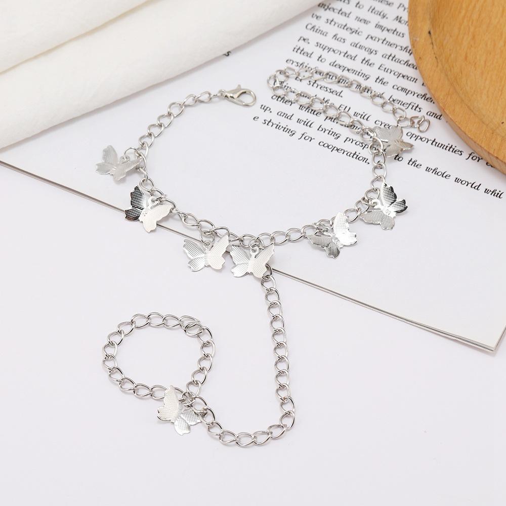 Jewelry, Fashionable Versatile Simple Alloy Bracelet Women, Creative Butterfly Pendant Temperament Women'S Jewelry