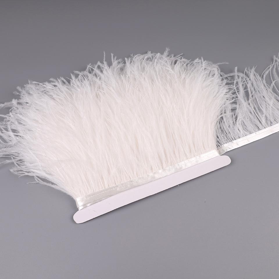 Feather10-15cm Ostrich Feathers Trim Plumes Ribbon Selvage For DIY Wedding Dress Decoration Handiwork Crafts Accessories
