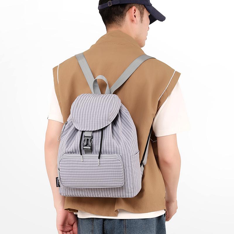 Vintage Check Backpack Commuter Lightweight Nylon Backpack