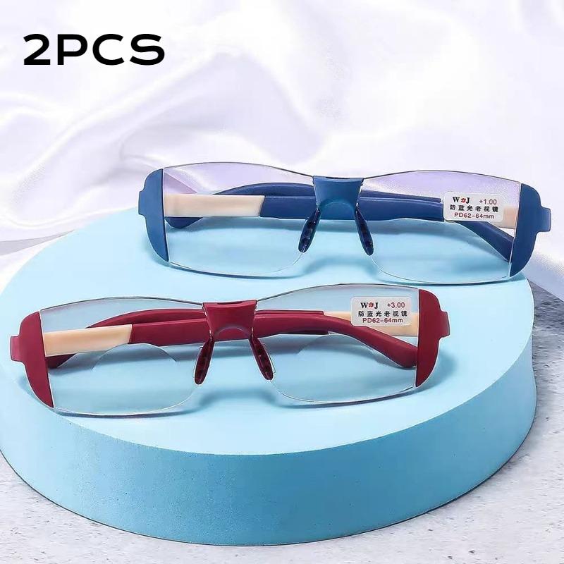 

2Pcs Fashion Anti-Blue Light Reading Glasses Urltra-Light Eye Protection Men Women Elegant Comfortable Eyeglasses Unisex Glasses +3.5
