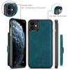 For iPhone 11 Pro Max Case JEEHOOD J01 Retro Leather Phone Back Cover with Detachable Magnetic Card Holder