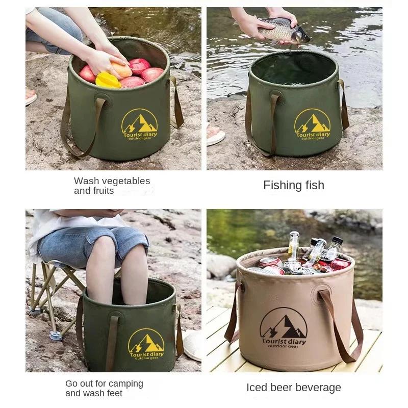 Durable Multi-functional Portable Basins Waterproof Collapsible Sink Bucket Travel Basin Camping Hiking Storage Bucket 10L/20L