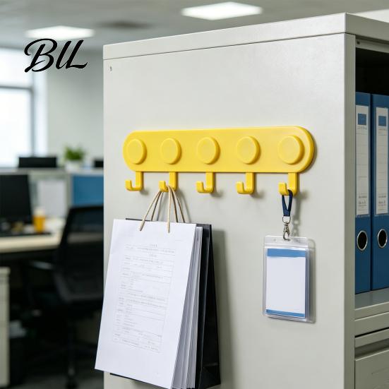 Integrated Hooks Magnetic Hook Rack with 5 Strong Magnetism No for Bags Drilling Easy Installation Organizer Keys Masks Hats