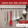 Porte-crochets coulissant pour armoire de cuisine sans perçage avec crochets mobiles