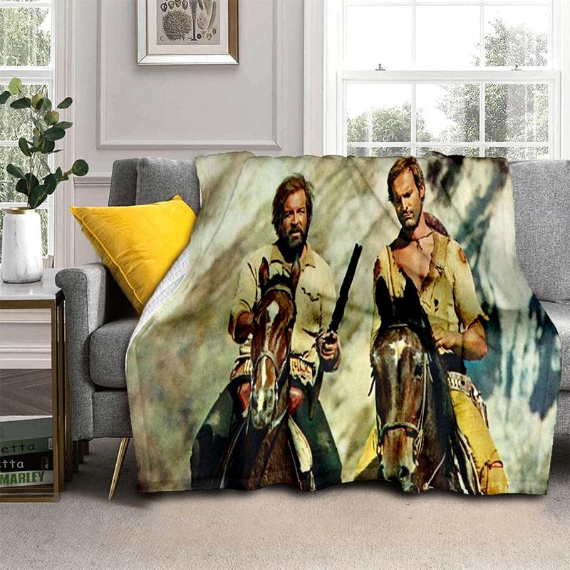 Bud Spencer Terence Hill Wirft Wirft Decke für Kindersofa Reise Wandern Picknick Beding Super Weiche Flanelldecke Geburtstagsgeschenk