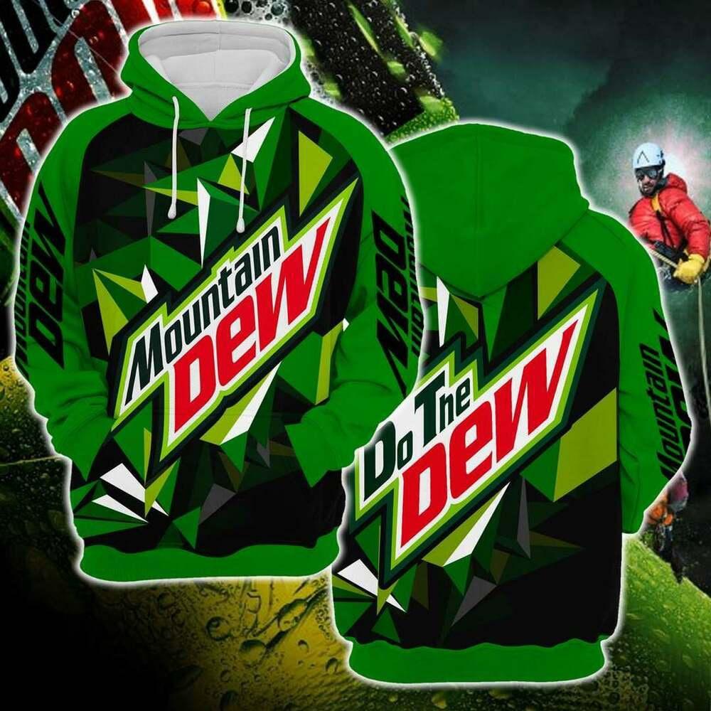 

Мужской пуловер Mountain Dew 3D с капюшоном унисекс с принтами по всей поверхности