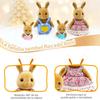 Miniature Dollhouse Pretend Play Figures for Kids Dollhouse Forest Family Doll Rabbit Bear Squirrel Family Animal Birthdays Gift