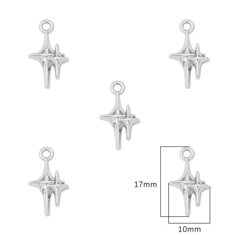 

Enchanting Silver Tulip Hexagram Star Rose Pendant for DIY Beading 2 pieces/package