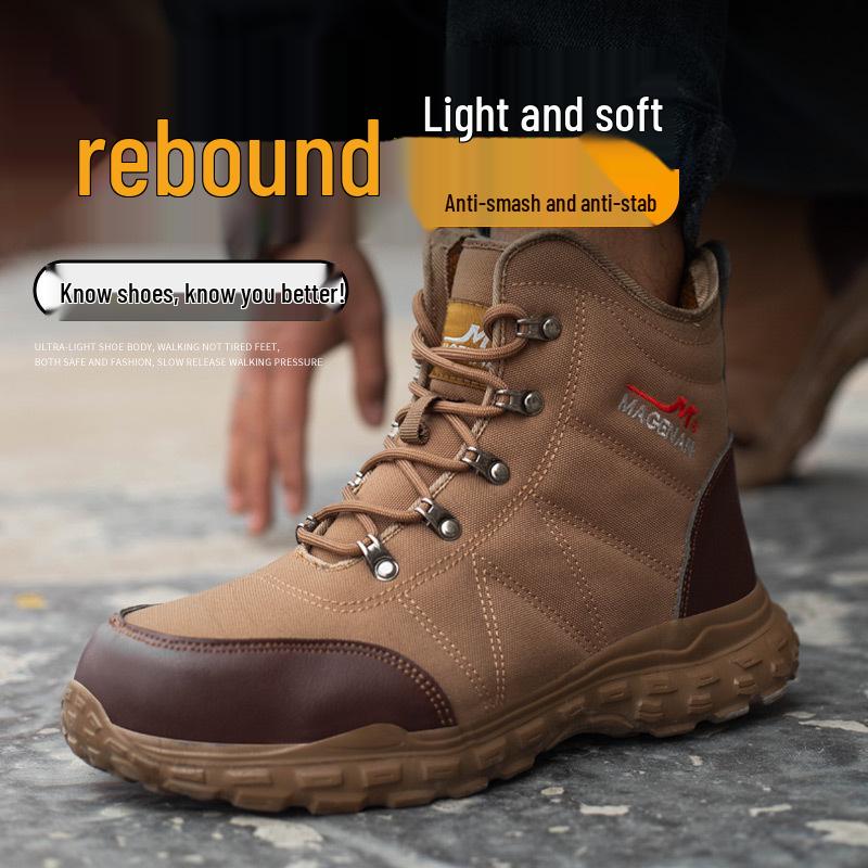 

Unisex Anti-Smash, Anti-Puncture Steel Toe Safety Shoes - Breathable, Wear-Resistant, High-Top Protective Boots for Long-Standing Comfort