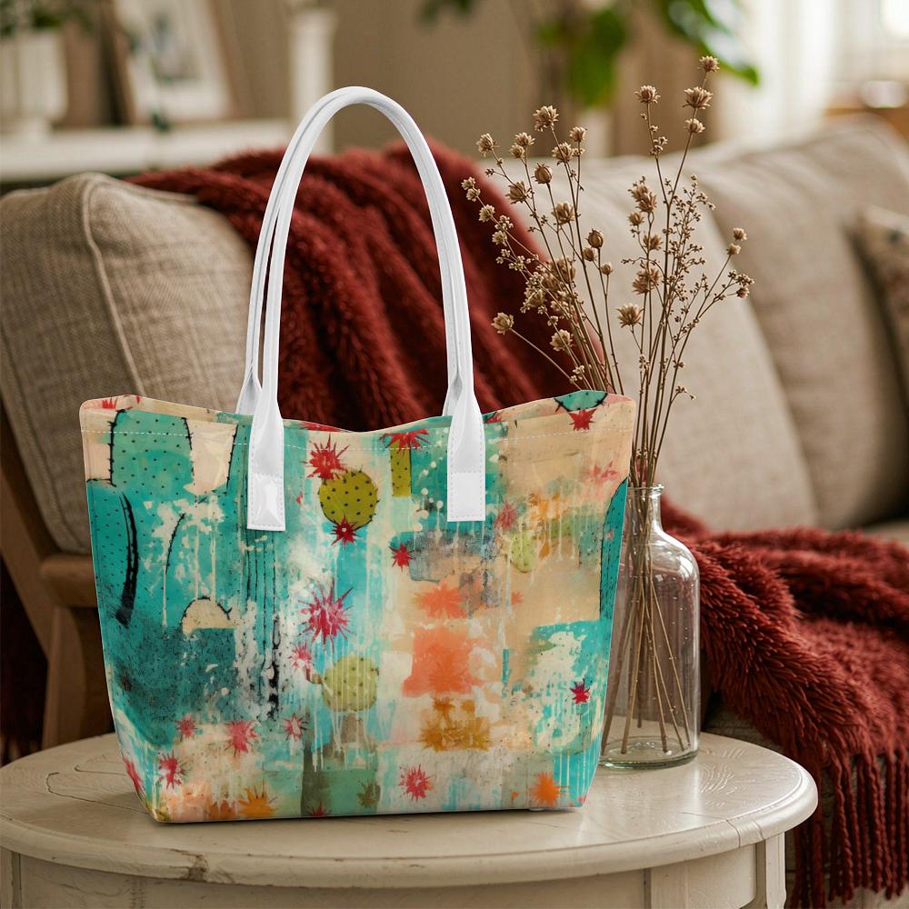 Abstract Art Pattern Daily Tote Lightweight Casual Shopping Shoulder Bag for Women