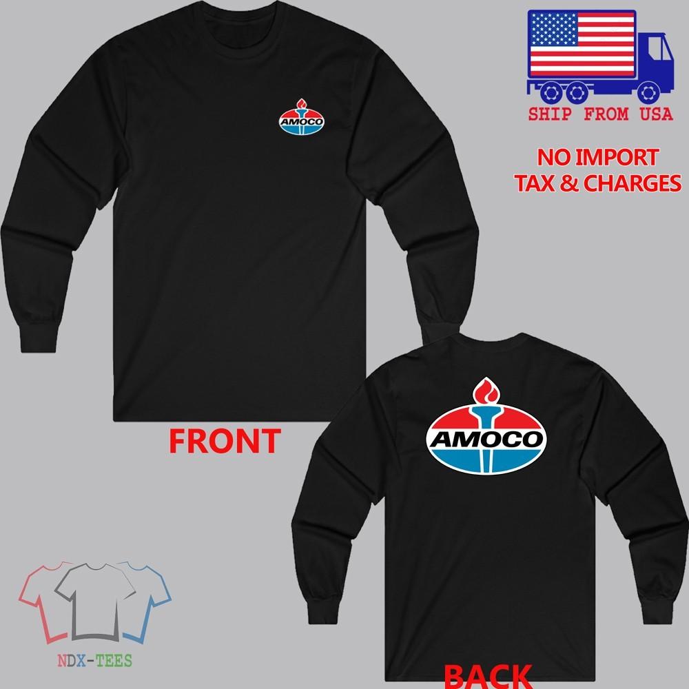Amoco Oil Men#039;s Black Size S to 3XL Unisex T-Shirt L