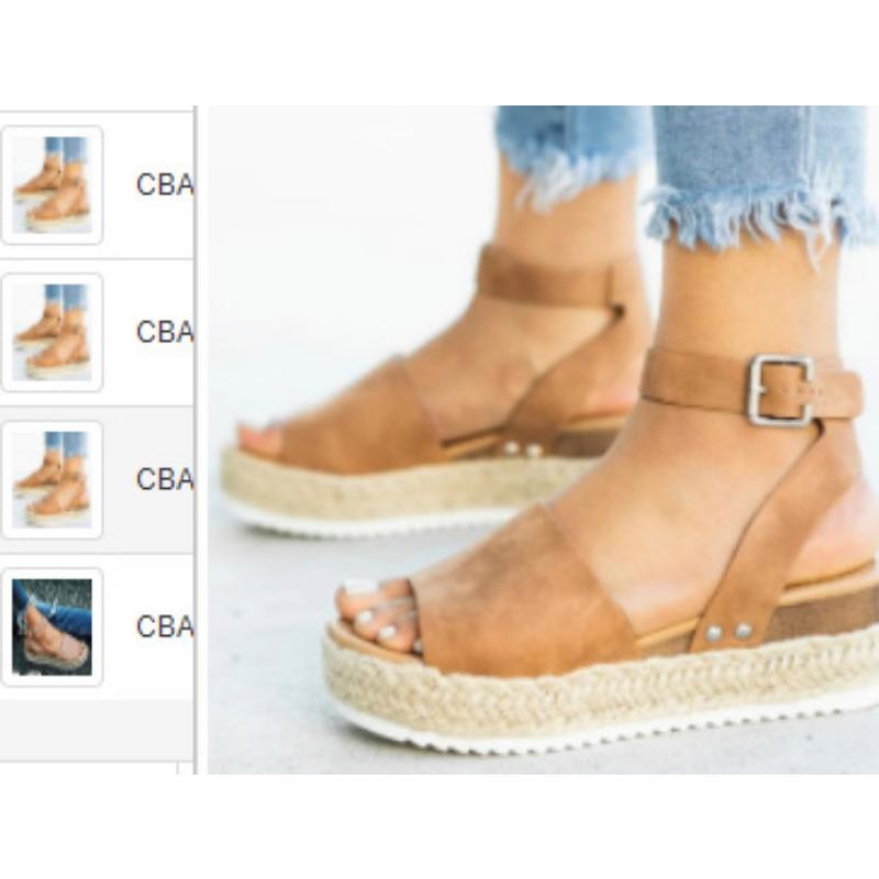 

Shoes women s wedge heel light bottom fish mouth sandals wish large size women s sandals 43 коричневый