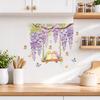 Watercolor Wisteria Birds Wall Decal, Self-Adhesive Residue-Free Window Sticker, Easy Apply Wall Sticker for Bedroom Kitchen Bathroom