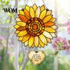Floral Wall Art Hanging Stained Glass Style Sunflower Pendant, with Metal Thoughtful Souvenir Gift Chain, Acrylic Ornament for Home Garden Window