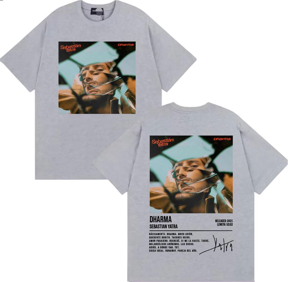 Sebastian Yatra Dharma 2025 Tour Merch T-shirts Men Women Vintage Hip Hop High Street T-shirt Casual O-Neck High Quality T Shirt