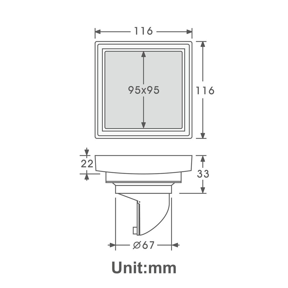 Bathroom Accessories 116*116MM Shower Floor Drain Can Insert Tiles Floor Drain Cover Brass Anti-odor Floor Drain Chrome