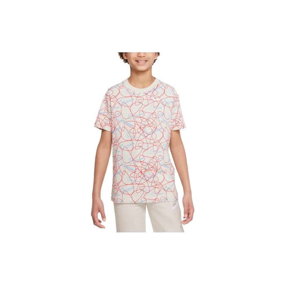 

Nike Kids Logo Print Round Neck Short Sleeve T-Shirt Kids Tops DO1815-072 XL