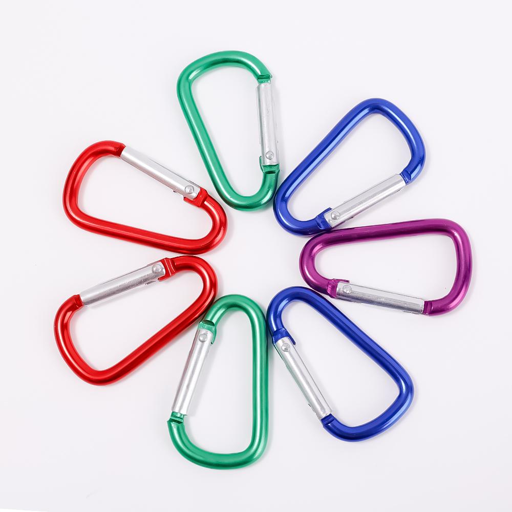 10/50Pcs Carabiner Keychain Alluminum D-ring Buckle Spring Carabiner Snap Hook Clip Keychains Outdoor Camping Daily Use Tool