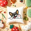 Cute Dog Waving Paw Cushion Cover Plush Fabric Soft Double-Sided Printed Sofa Warm Winter Home Child Gift Pillow Case