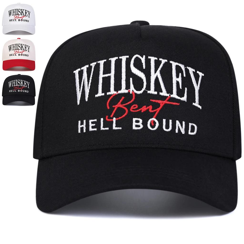 Unisex WHISKEY Letter Embroidery Baseball Caps Spring Autumn Outdoor Adjustable Casual Hats Sunscreen Hat Sports Cap