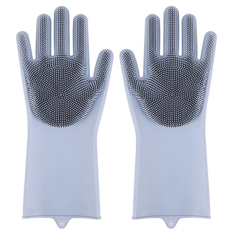 Multifunction Pet Bathing Gloves Silicone Anti-slip Dishwashing Cleaning Glove Suitable For Household Sponge Brush Cleaning Tool