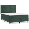 3143022 vidaXL Lit à sommier tapissier et matelas Vert foncé 140x190cm Velours