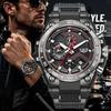 LIGE Outdoor Tactical Men Watch Shock Resistant Style Quartz Wristwatch Sports Chronograph Luminous Waterproof Watch for Man